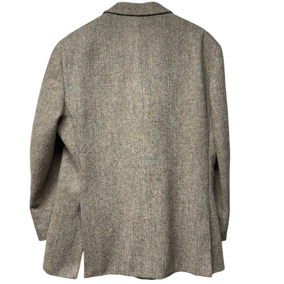 Genuine Harris Tweed Men’s Brown Blue New Wool Size 44R Blazer Jacket 2 Button - Picture 2 of 10